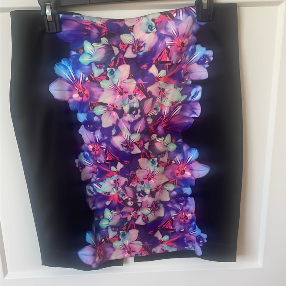 Express flower Print Pencil Skirt